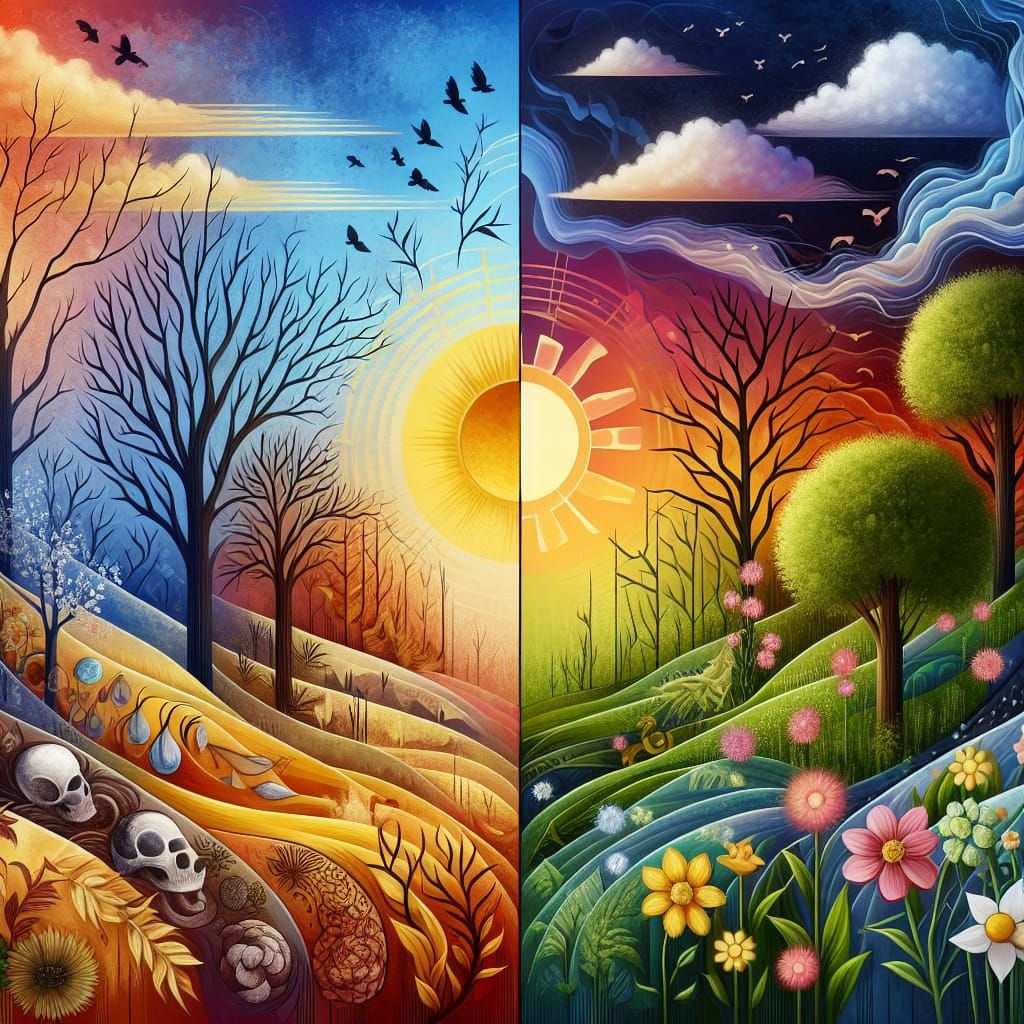 Abstract Life and Death Cycle Illustration