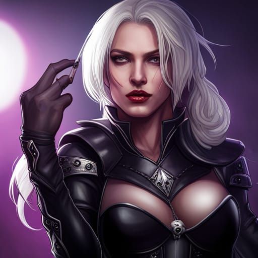 Gothic Vampire Rock Star Portrait in Detailed Digital Art