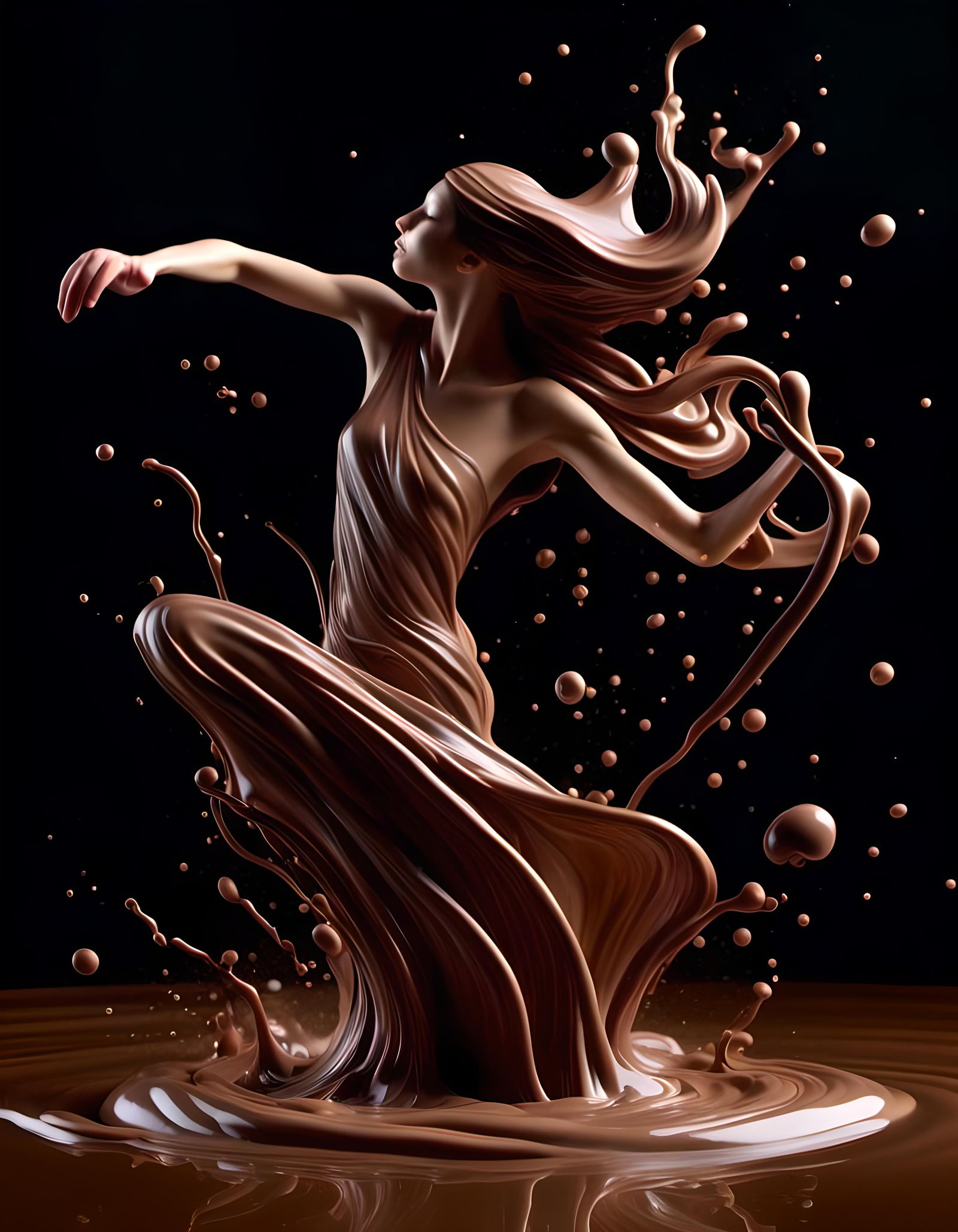 Milk and Chocolate Dancer: Colorful Illustration