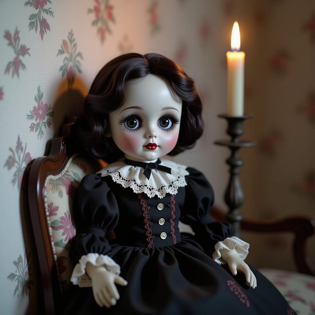 Creepy Horror Doll in Dark Gothic Style