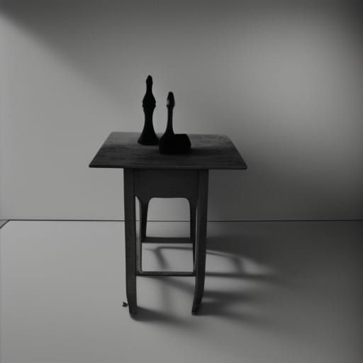 Minimalist Table in White Room, Photography