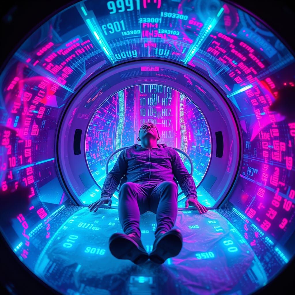 Frozen in a Dream Pod, Trapped in a Neon-Lit Slumber Matrix