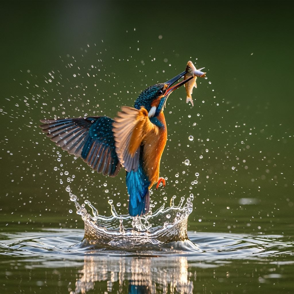 Kingfisher's Dramatic River Hunt in Photorealistic Detail