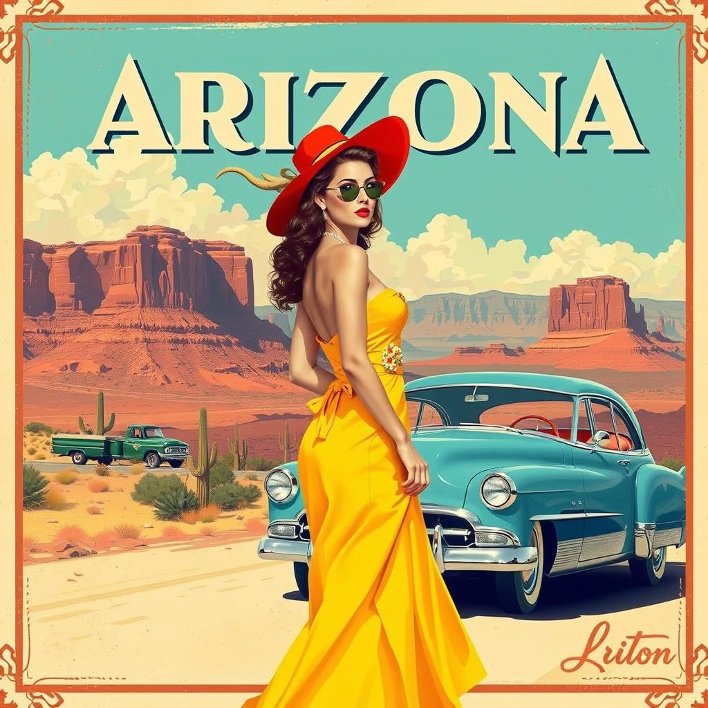 Arizona Travel Poster in Vintage Style