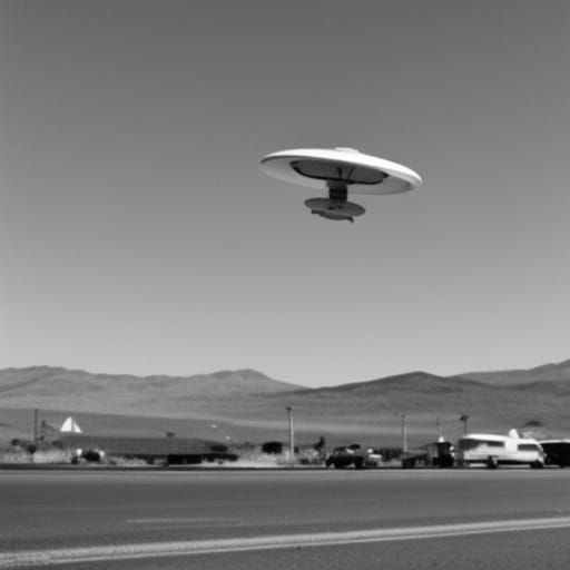 UFO Over Area 51 in Vintage Photo