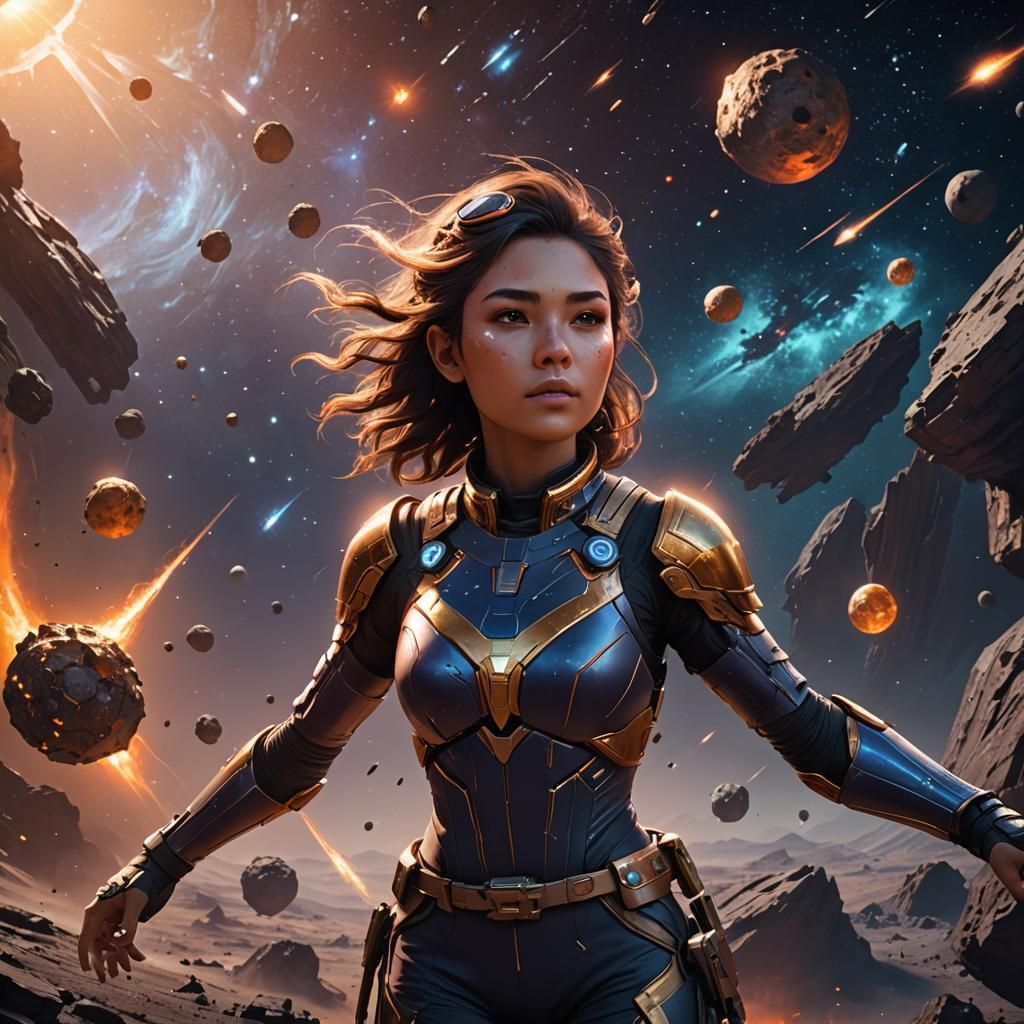 Celestial Girl in Deep Space: Fantasy Concept Art