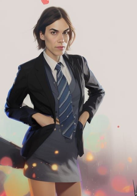 woman wearing a tie