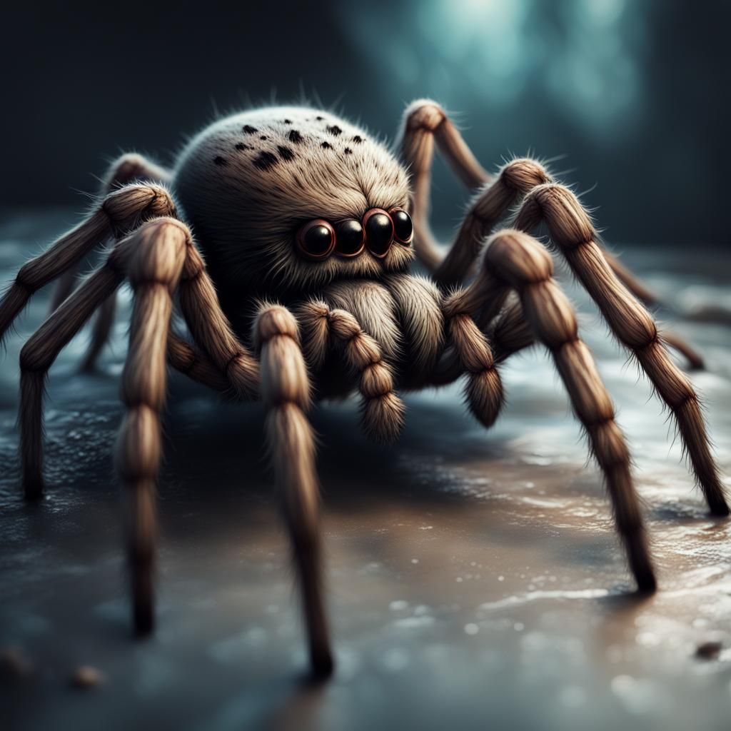 Hyperrealistic Spider: Scary, Cute, and Intricate