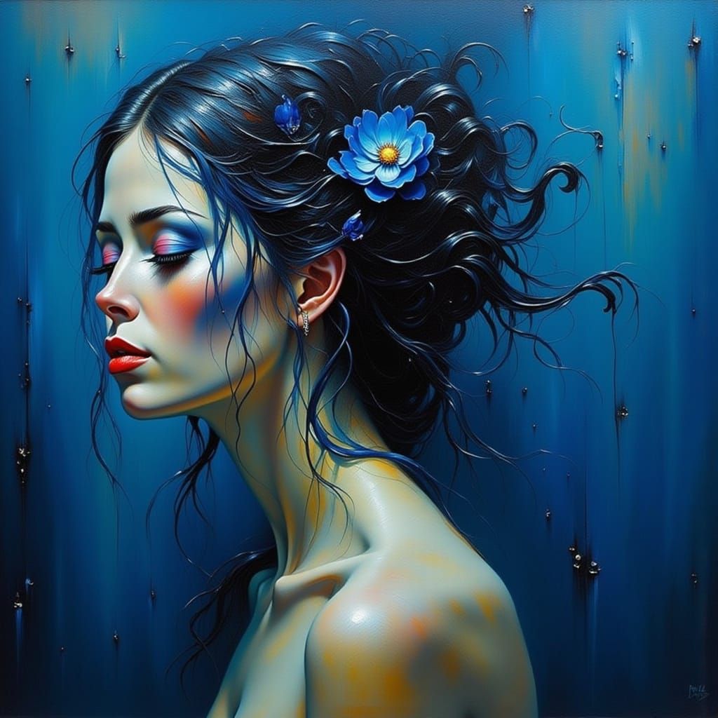 Abstract Dark Blue and Blue Condition