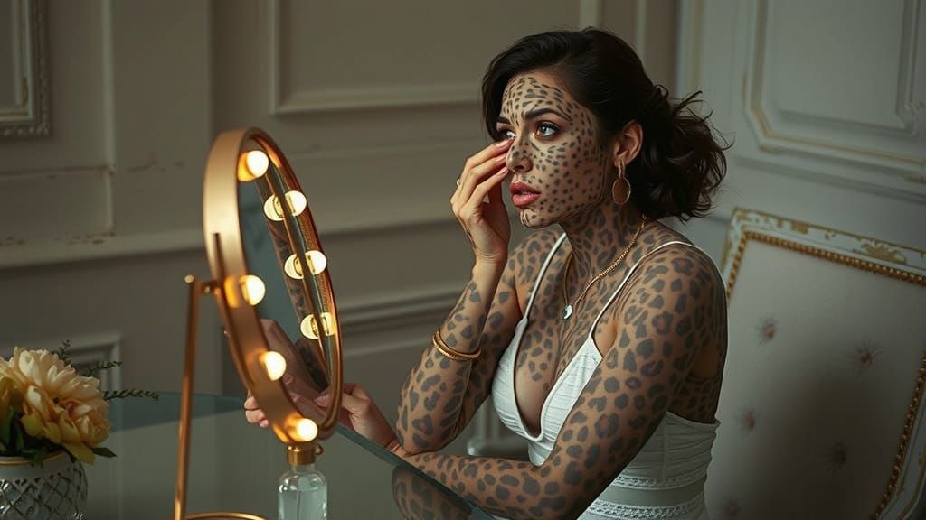 Cinematic Beauty Transforms into Wild Feline Splendor