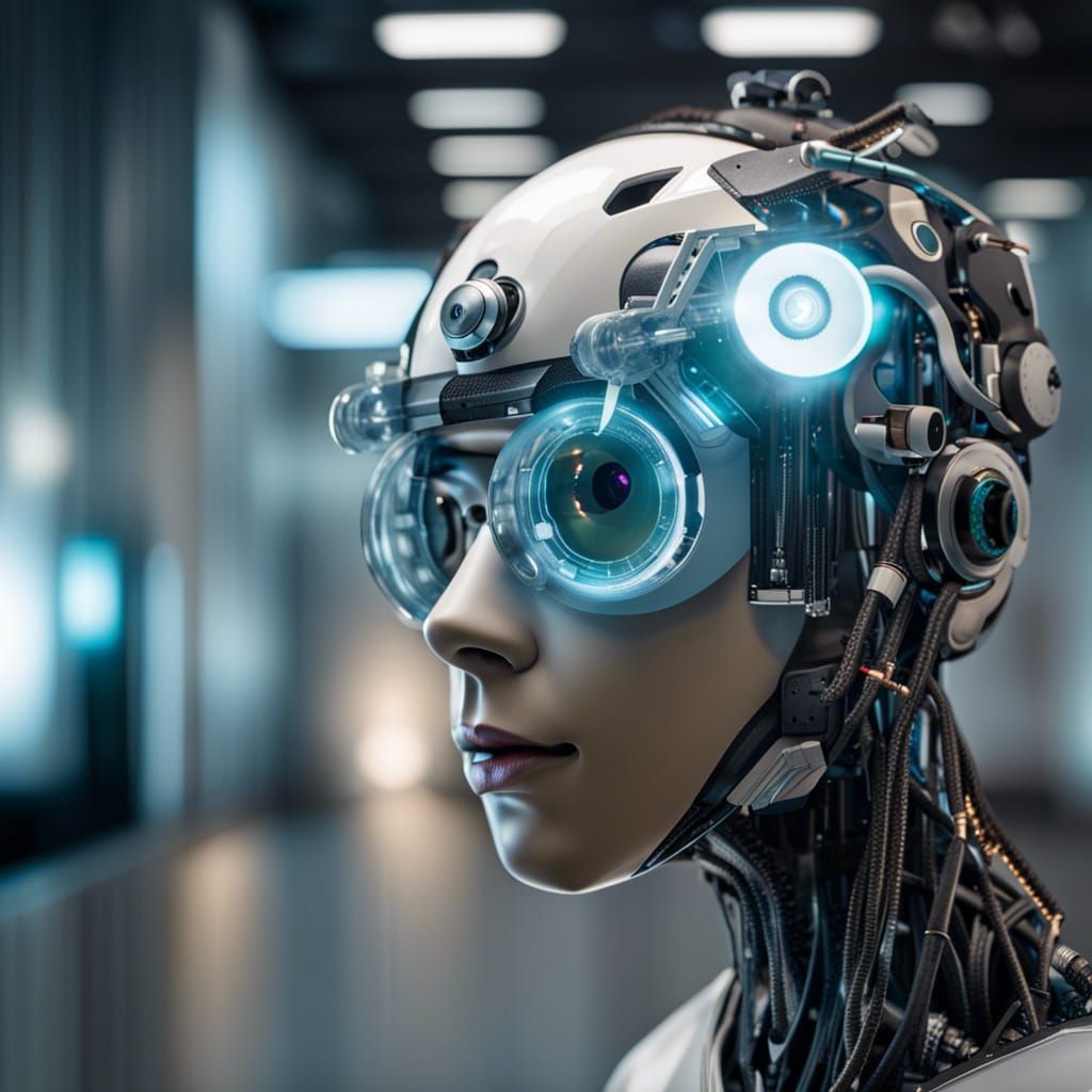 Robot Inspects Futuristic Sensory Eyewear