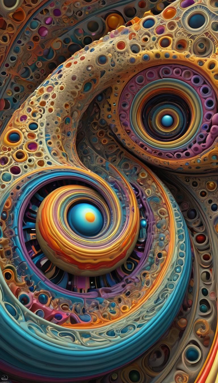 3D Multicolored Sculpture with Curves and Geometric Shapes