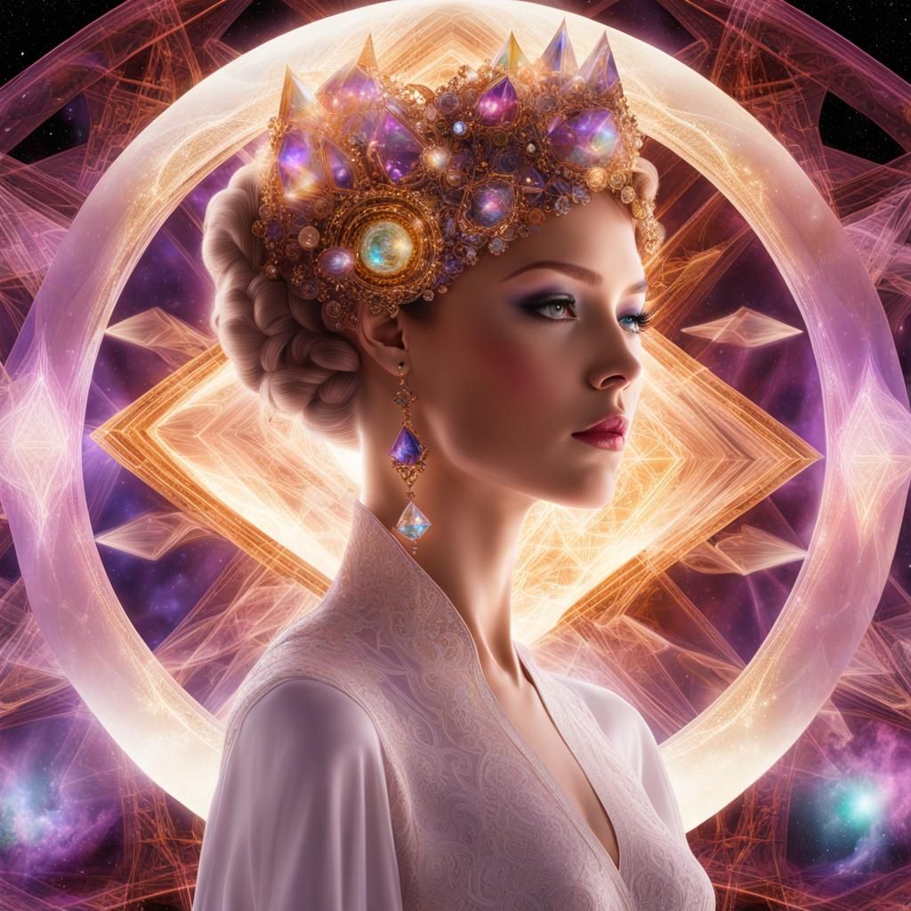 Atlantis Princess Double Exposure in Fantastical Style