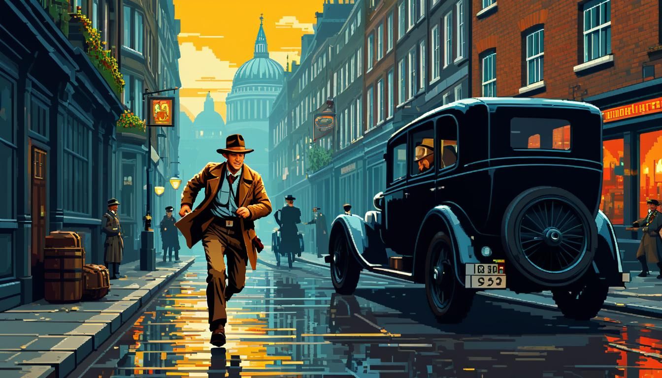 Pixel Art: Indiana Jones Chase in London, 1930s