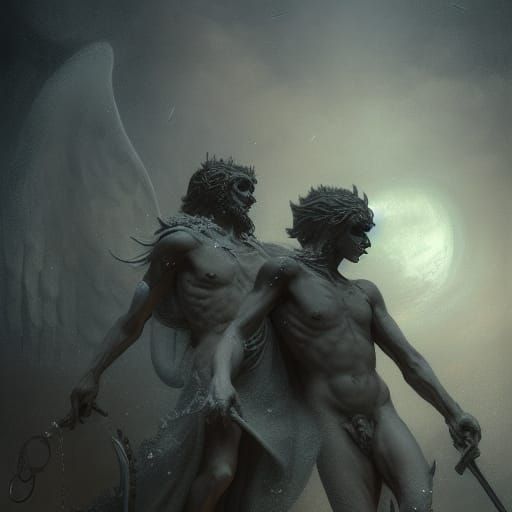 Thanatos and Hypnos: Twin Gods in Dark Fantasy Art