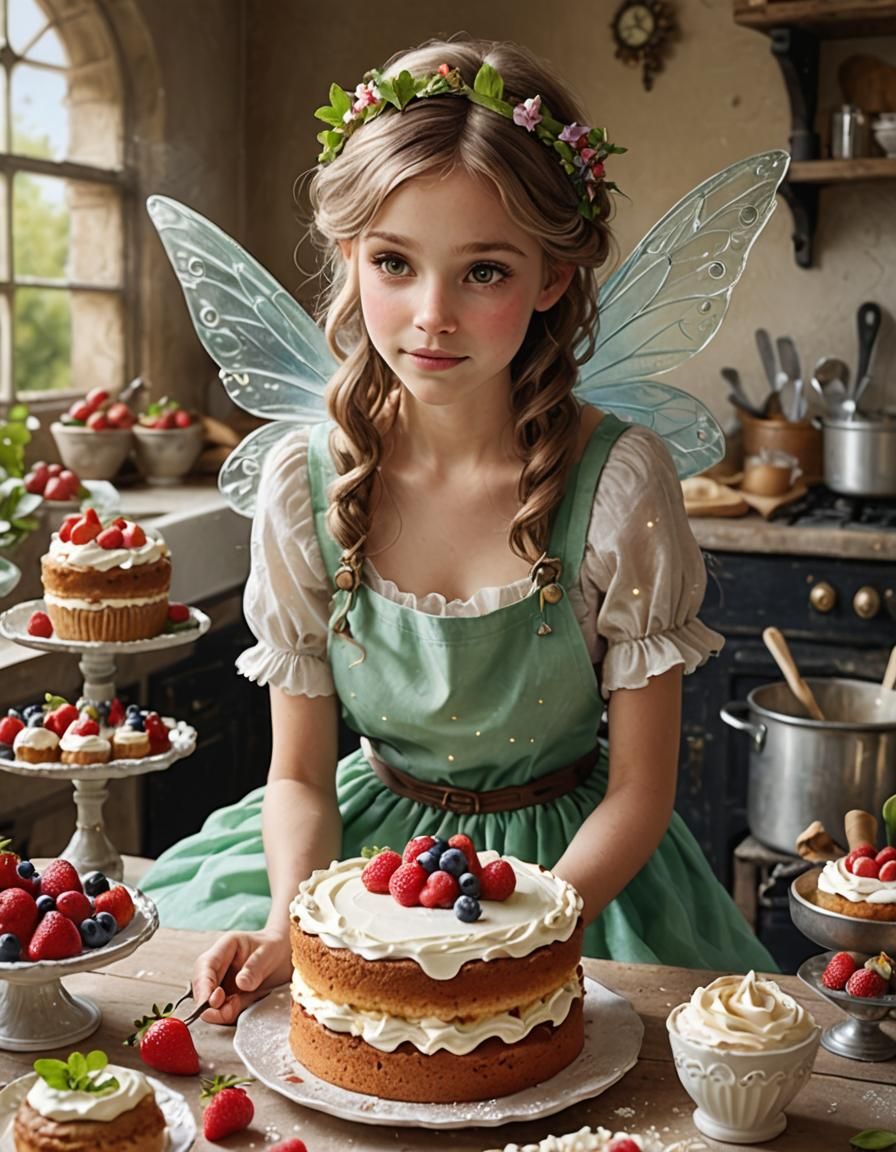 Fairy Baking a Cake
