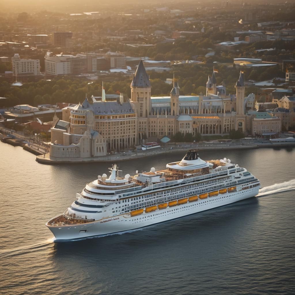 Surreal Hogwarts Cruise Ship with Stadium and Disco