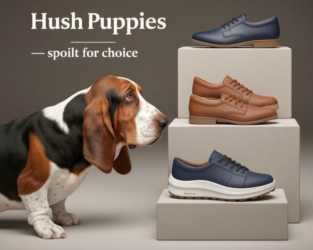 Hush Puppies Basset Hound Mascot in Digital Illustration