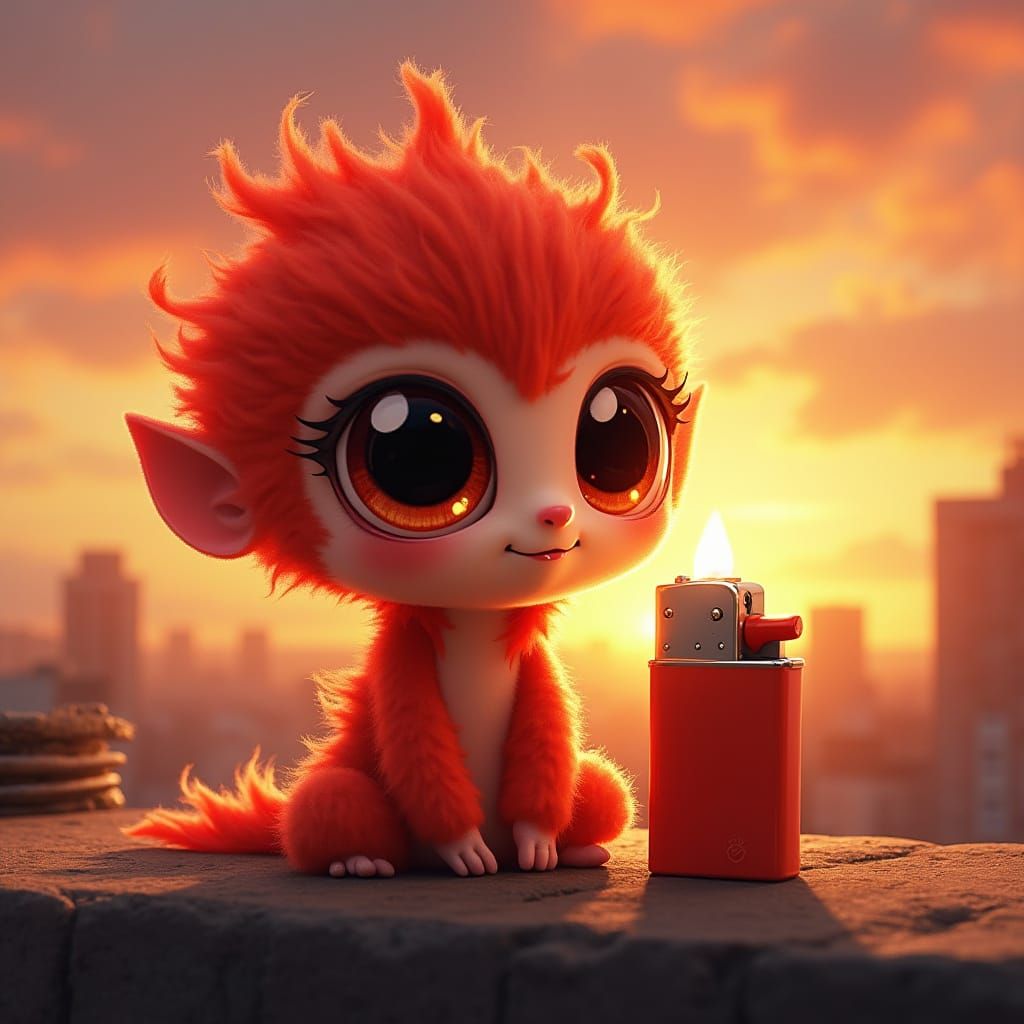 Matchstick Friends Admire Sunrise: Hyperrealistic Splash Art