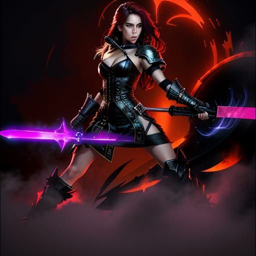 BloodRayne Character in Crimson Bodystocking Stands Before G...