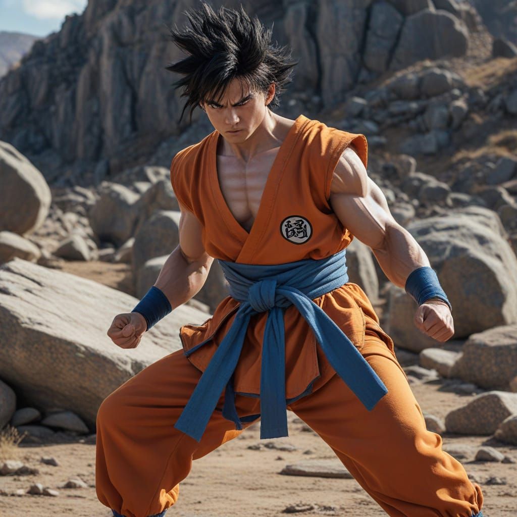 Heroic Goku Stands Tall in Epic Battle