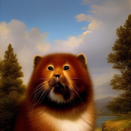 Adorable Kitten and Red Panda Portrait