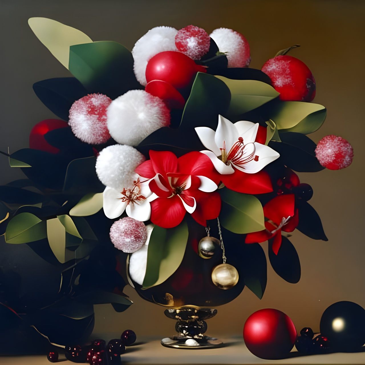 Christmas Still Life in Rococo Style
