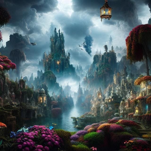 Epic Wonderland Landscape: Digital Matte Painting
