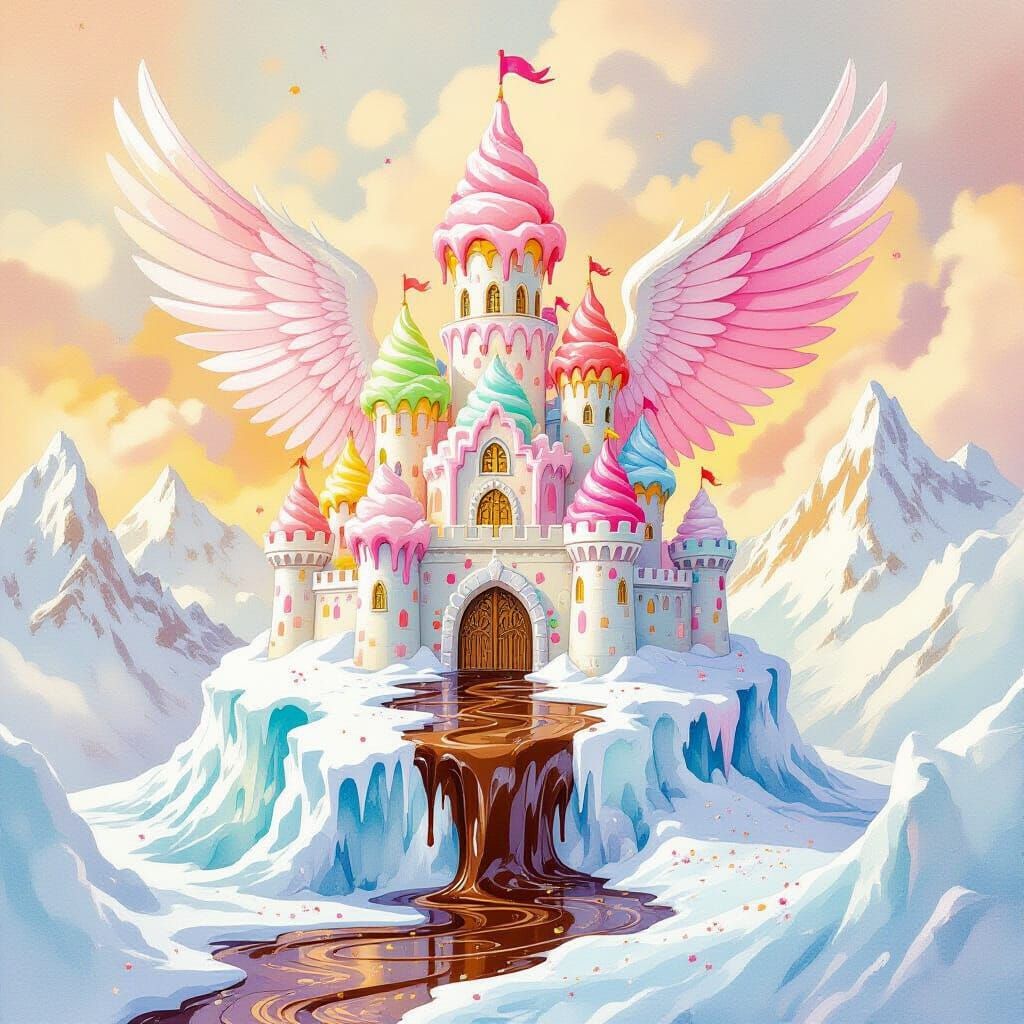 Ice Cream Castle Atop Melting Glacier
