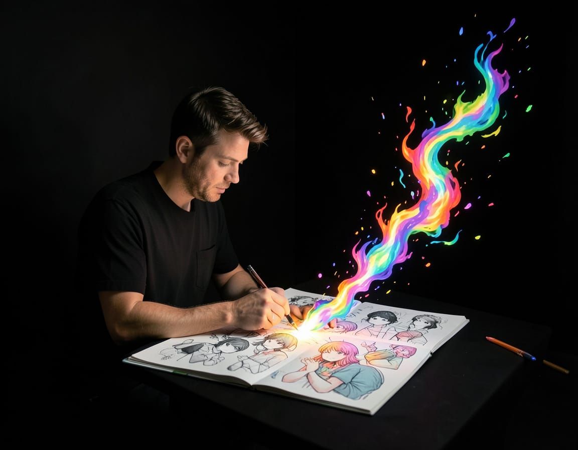 Man Draws Anime That Springs to Life in Vivid Color