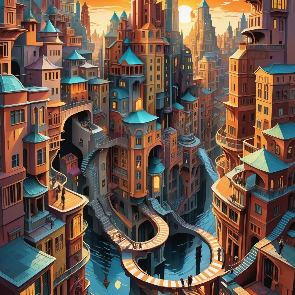 Surreal Morphing Architecture in Shimmering Colors