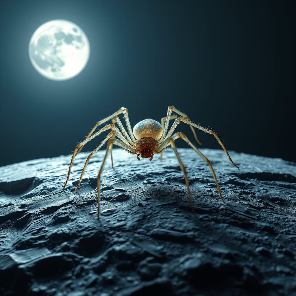 Spider Dances Under the Lunar Glow