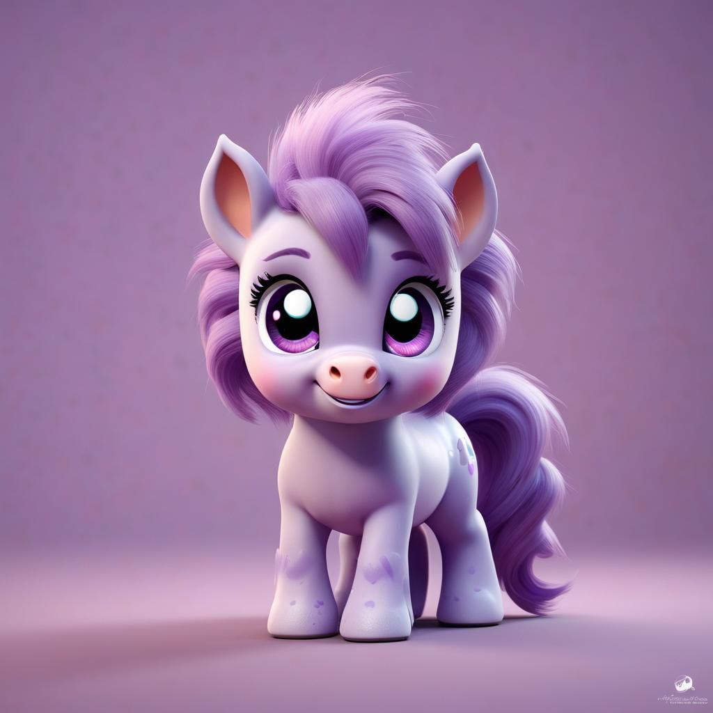 Cute Furry Pony in Disney Pixar Style