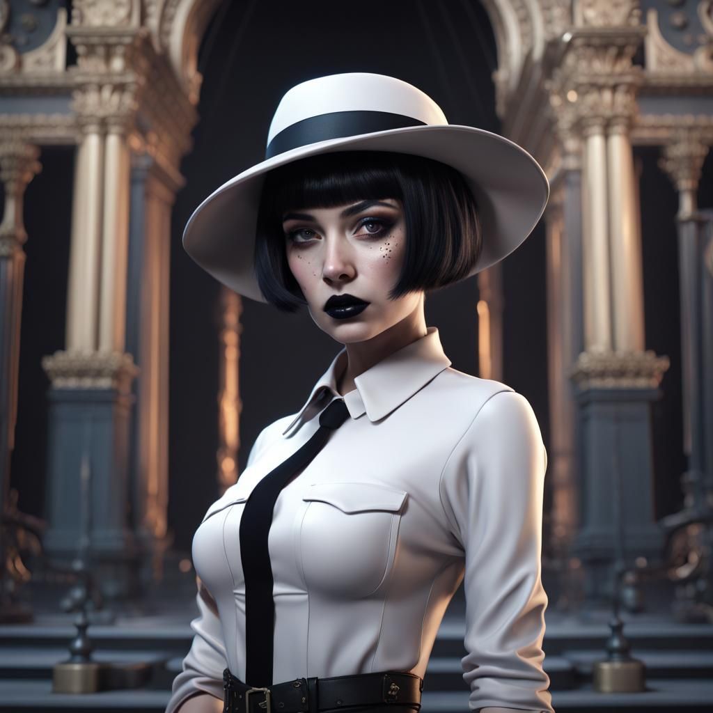 Goth Detective in Noire Fantasy Style