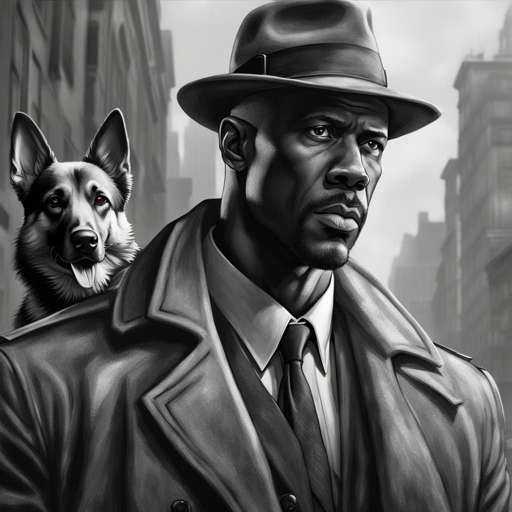 Terry Crews as Detective in Hyperrealistic Black and White