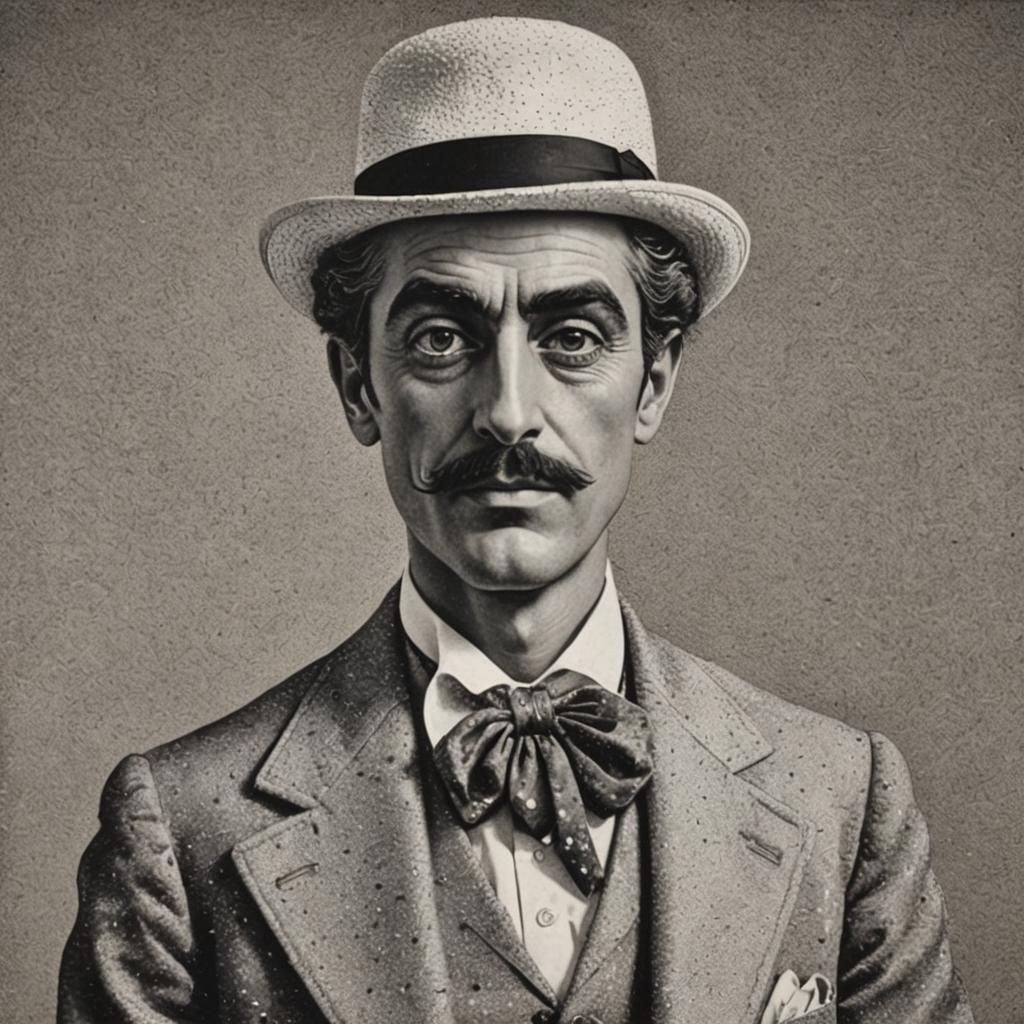 Pointillist Portrait of Sicilian Dandy