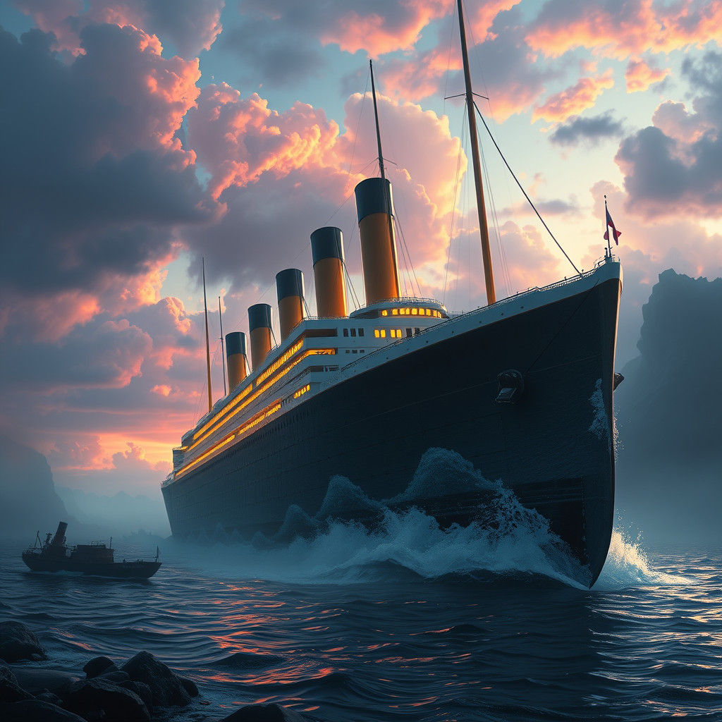 Mystical Titanic in Alternate Realm: Matte Painting