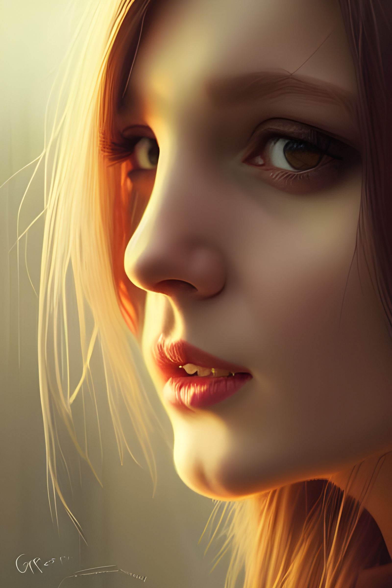 Beautiful Girl with Sinister Smile: Photo-Realistic Portrait