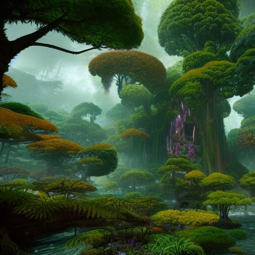 Fantastical Avatar Forest in Deep Color