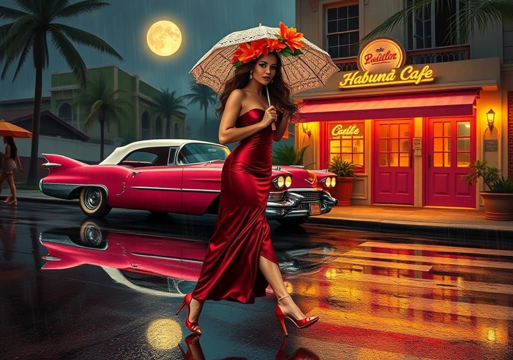 Woman in Havana, Oil Painting Style