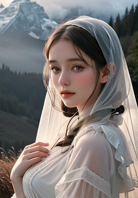 Amish Bride in Traditional Dress