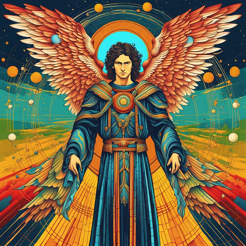 Archangel Michael Archangel Raphael Archangel Gabriel Archangel Uriel Archangel Metatron standing on the earth with thei...