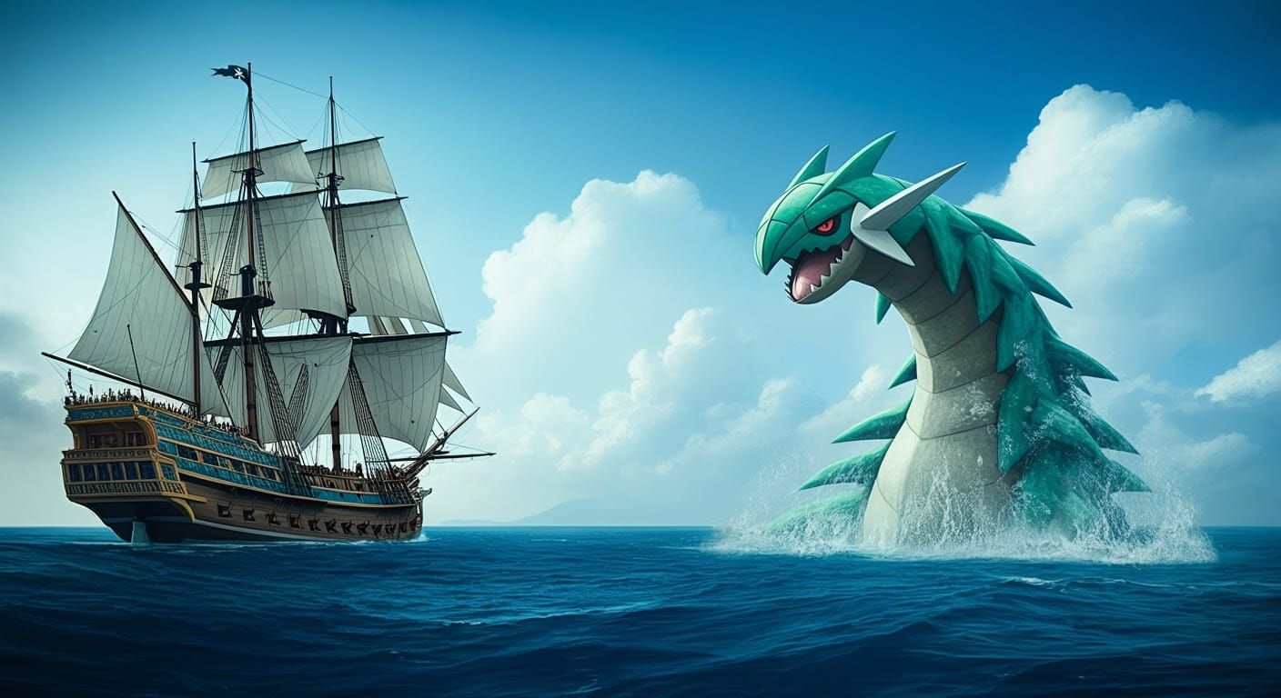 Pirate Ship Approaches Torterra: Cinematic Realism