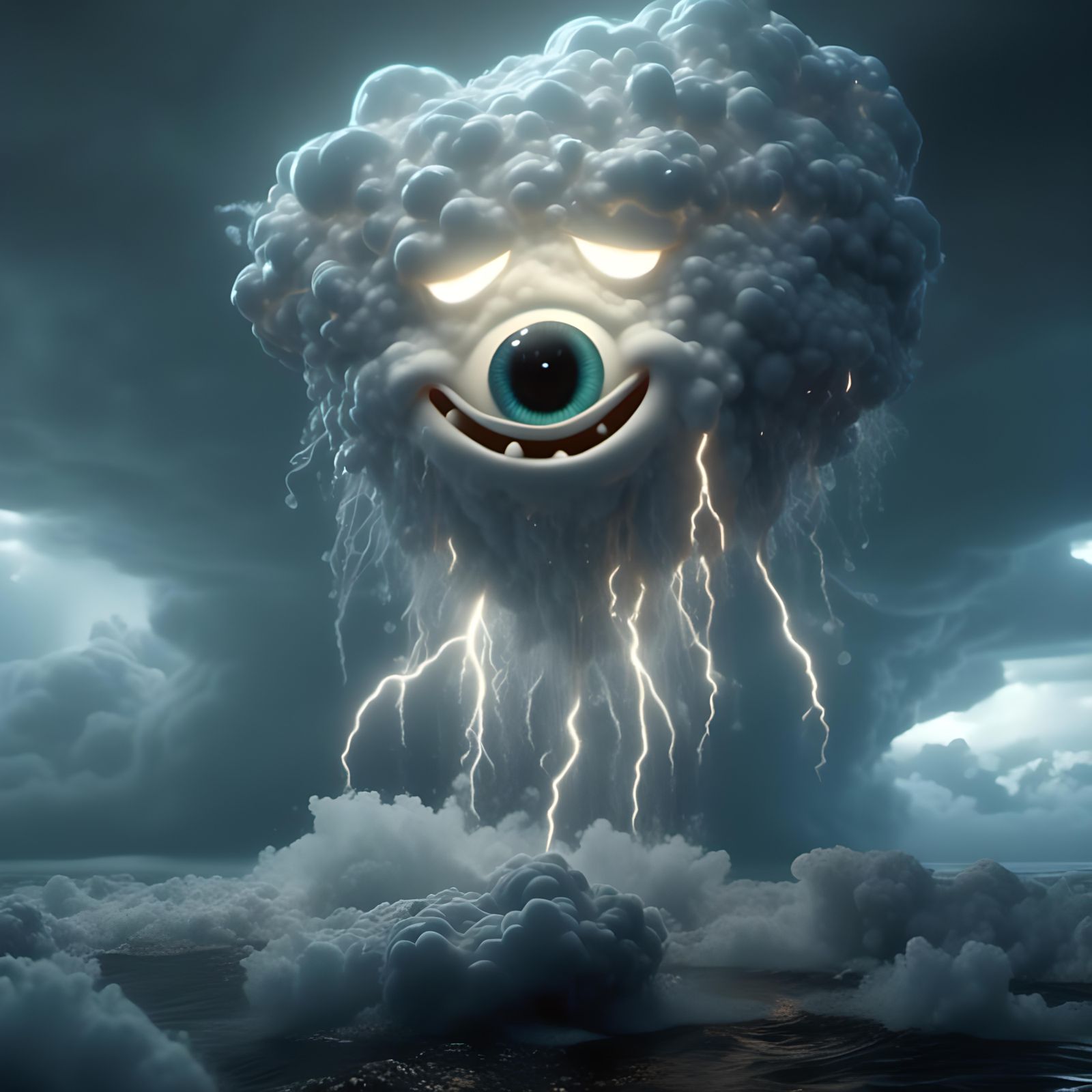 The eye of the cyclone