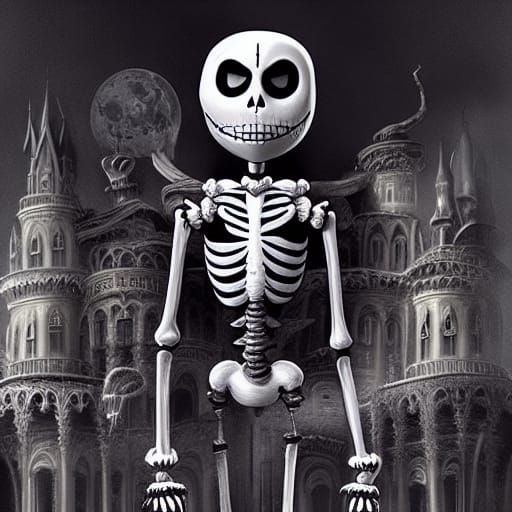 Dramatic Digital Painting of Jack Skellington
