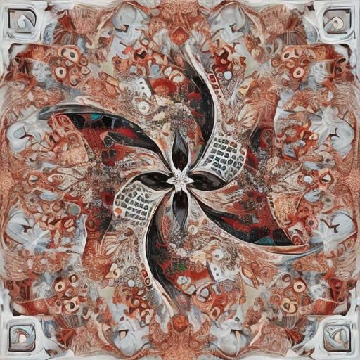 Abstract Fractal Ocean in Surrealist Expressionist Style