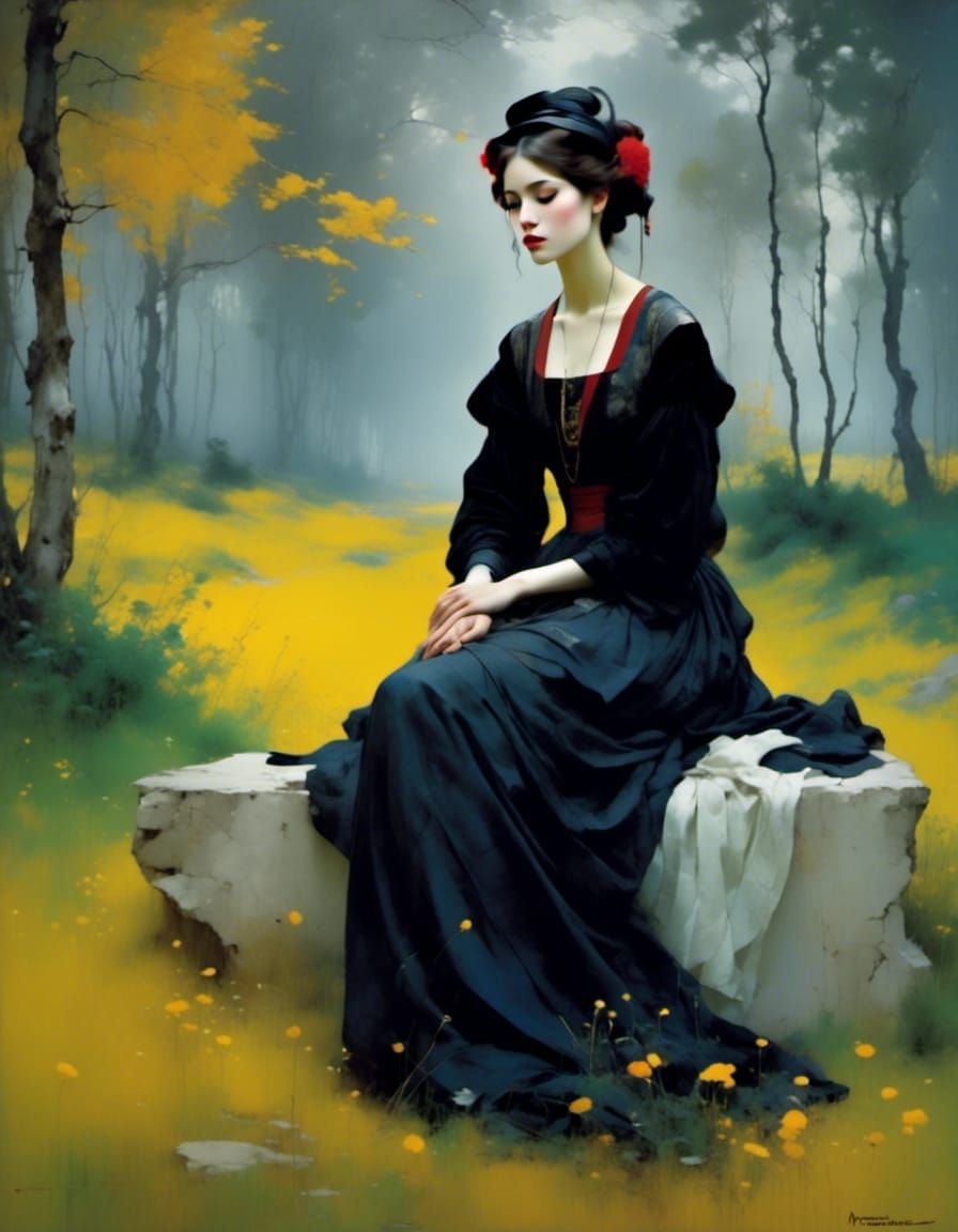 Fairytale Portrait in Pre-Raphaelite Style