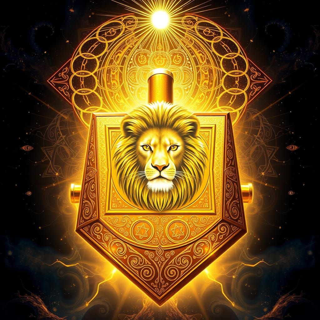 Majestic Golden Sefirot Dreidel Transforms into Eternal Gate...