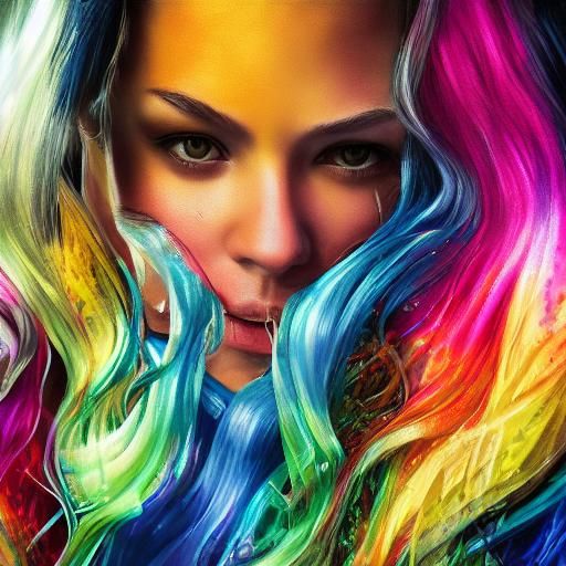 Yellow Shoes in Neon Light: Hyperrealistic Splash Art