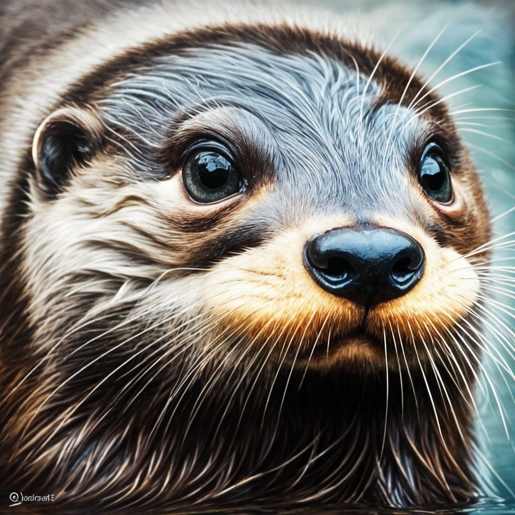 Adorable Otter with Sweet Face, 3D Render